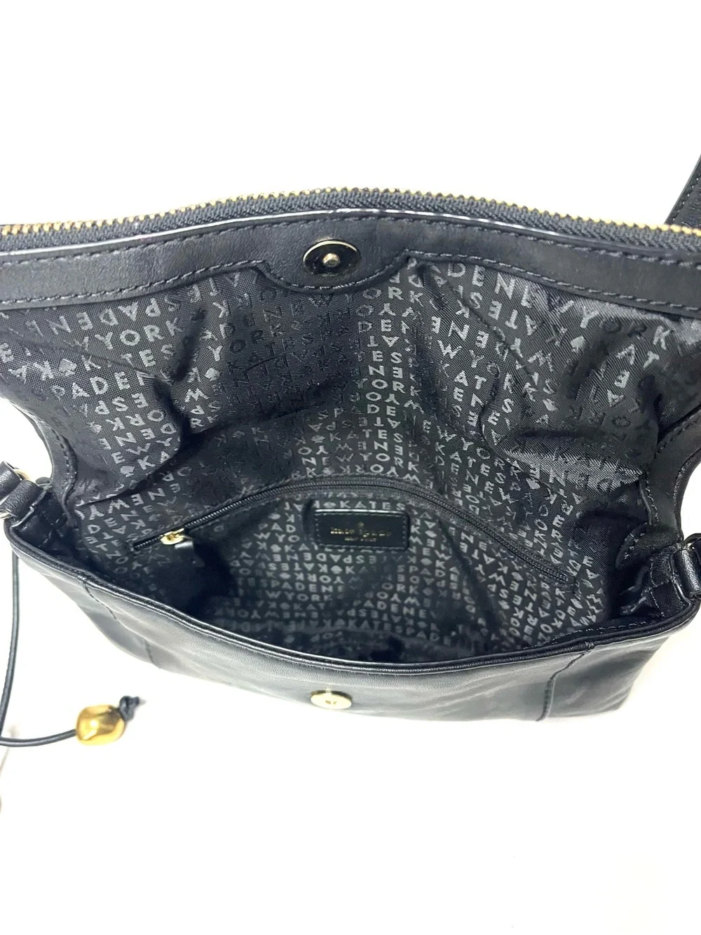 Kate Spade Fremont Place Julian Black Leather Fold-over Crossbody